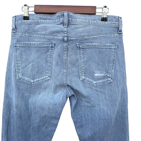 New Agolde Men Gray Wash Denim Distressed Ripped Mid Rise Slim Fit Jeans 32 - Picture 6 of 9